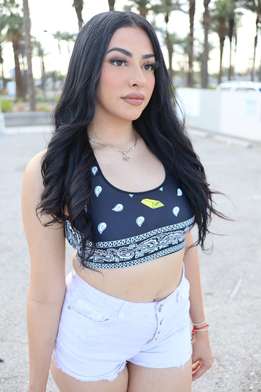 Wealth Minded Bandana (Paisley) Sports bra