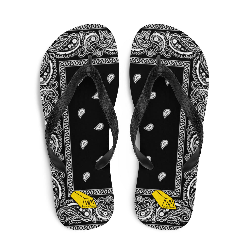 Men's Wealth Minded Bandana (Paisley) Flip-Flops Wealth Minded World