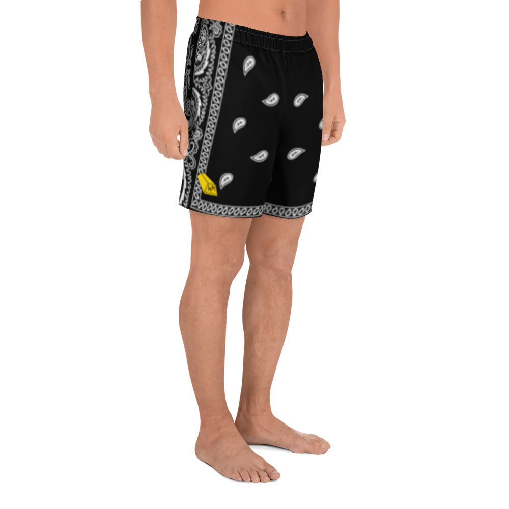 Men's Athletic Wealth Minded Paisley Bandana Long Shorts