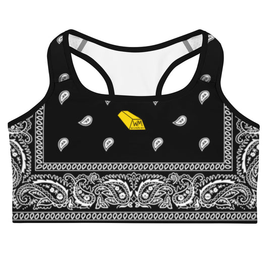 Wealth Minded Bandana (Paisley) Sports bra