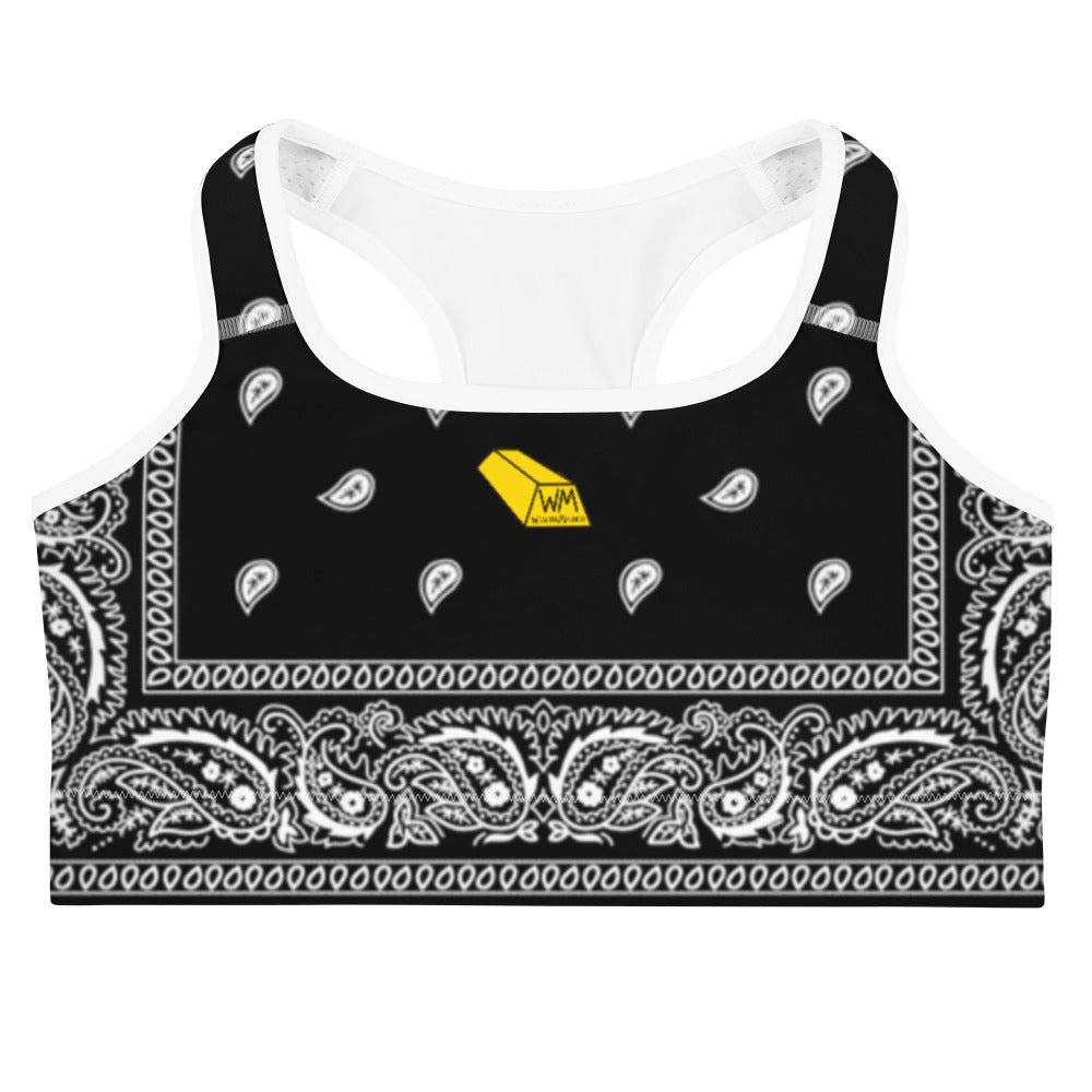 Wealth Minded Bandana (Paisley) Sports bra