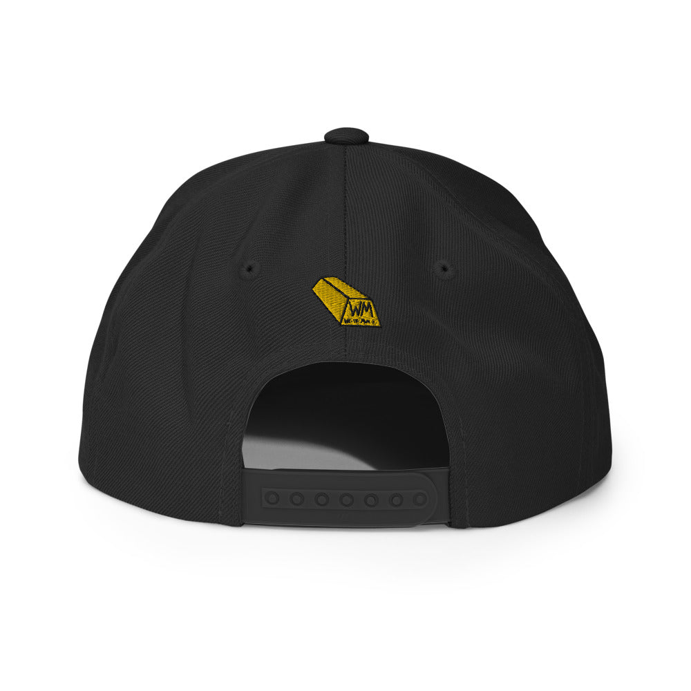 Wealth Minded Embroidered Snapback Hat.