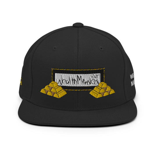 Wealth Minded Embroidered Snapback Hat.