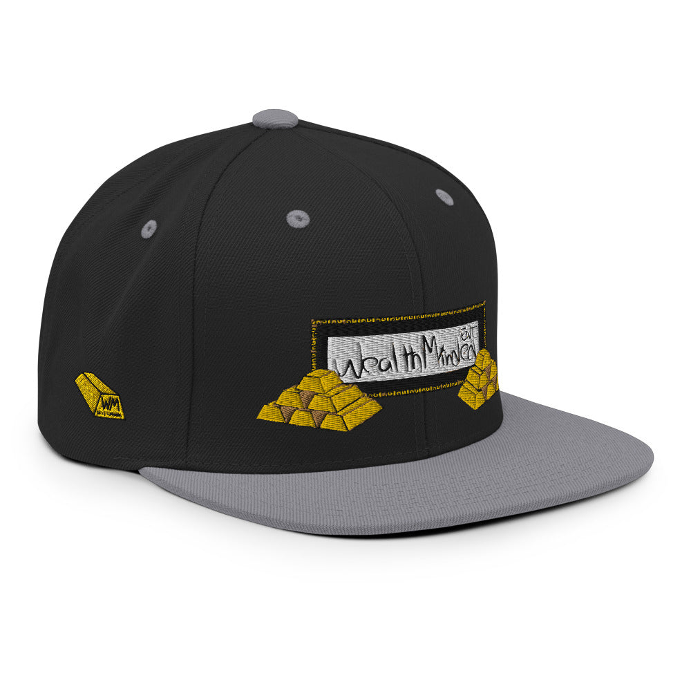 Wealth Minded Embroidered Snapback Hat.